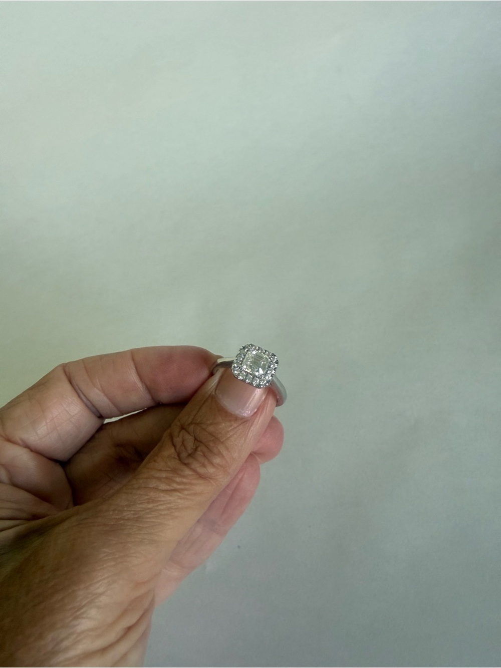 Cushion Emerald Cut Square Moisenitte lab diamond Sterling Ring with 2 carats +